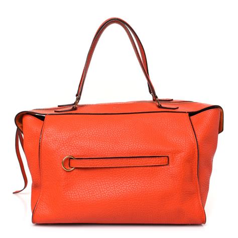 CELINE Bullhide Calfskin Small Ring Handbag Burnt Orange 